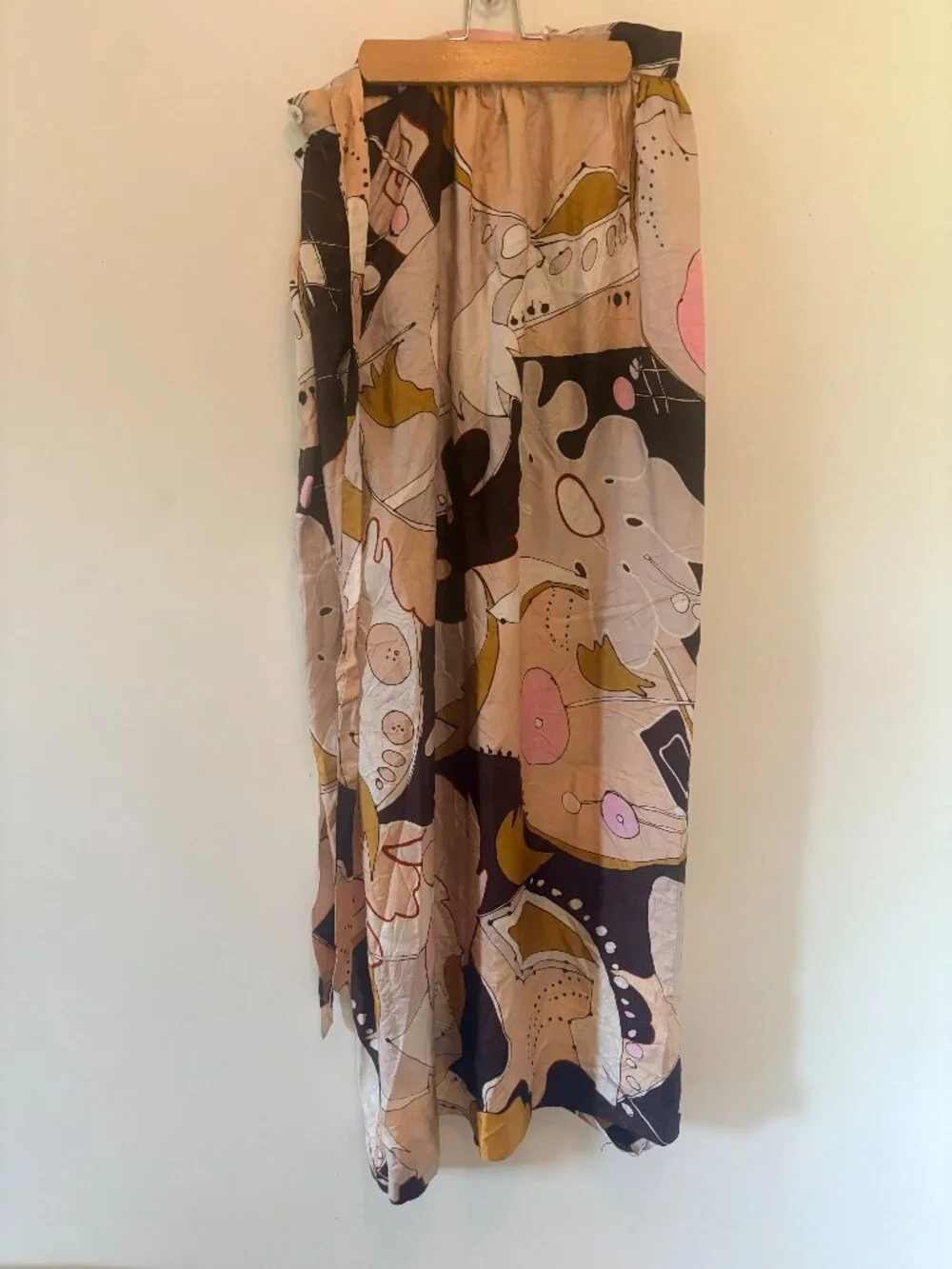 Vintage Nelly de Grab Wrap Skirt in Pinks and Browns. XS to S (adjustable)